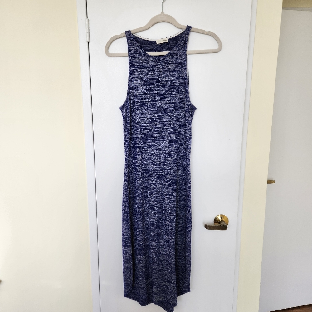 Wilfred Navy Heathered Midi Tank Dress